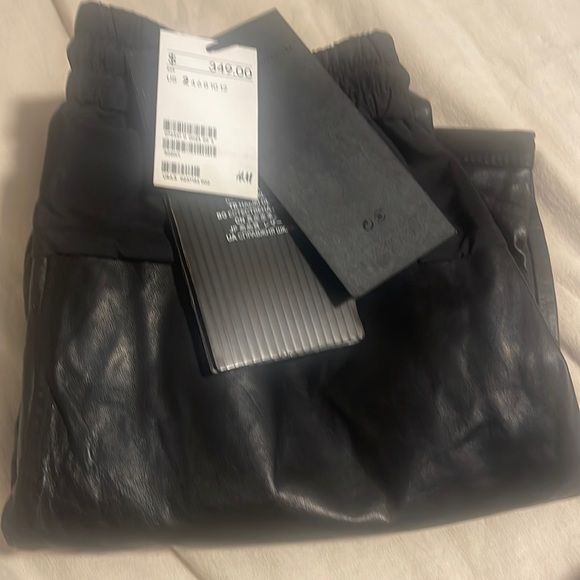 Alexander Wang Pants - Alexander Wang x H&M Leather Crop Track Pant